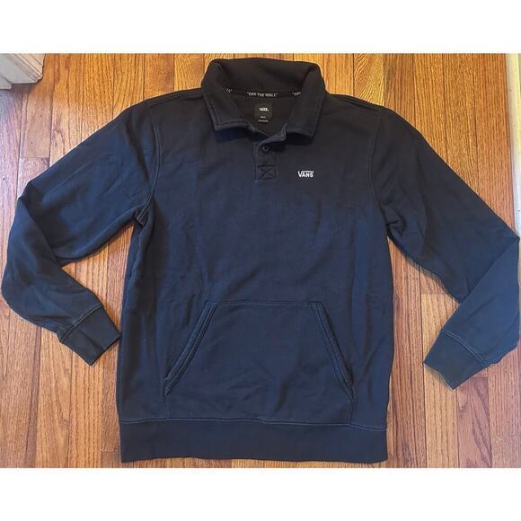 Vans Pull over With Collar and Buttons size SMALL Black - Picture 1 of 7
